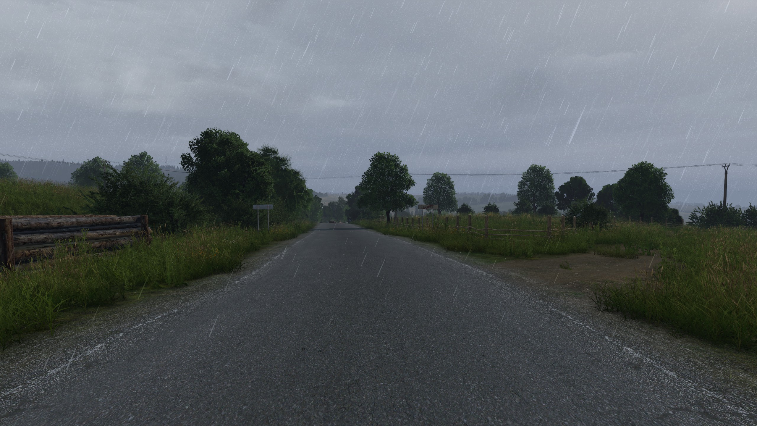 Lesnatá krajina na mapě Livonia v DayZ